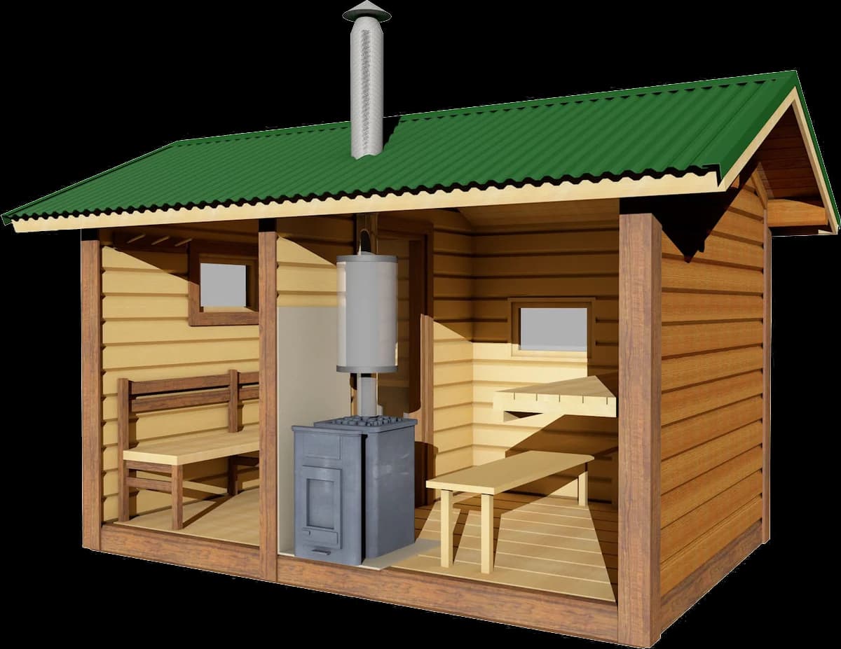 Проект бани 2.4 × 3.4 м